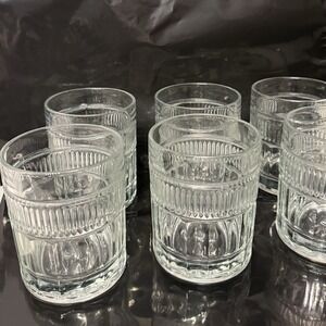 Vintage Anchor Hocking Annapolis Whiskey‎ Glasses Set of  * SIX * Ribbed 4"